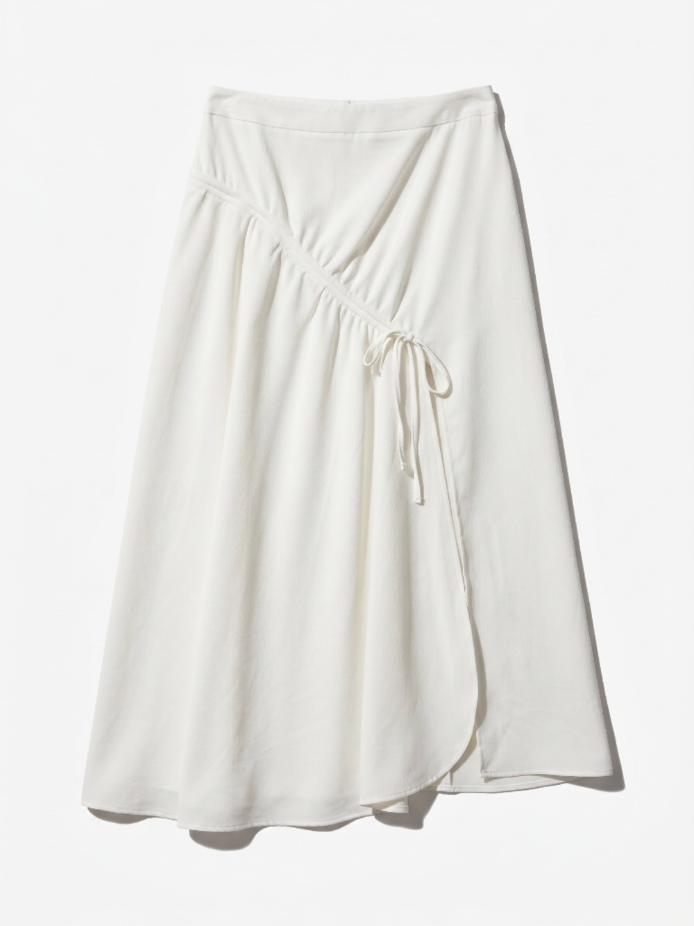 TOPSHOP Asymmetrical A-line Midi White Skirt with Slit, Sz 6
